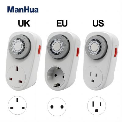 Manhua British 230VAC 16A GMT02A English Plug-in Timer Switch Mechanical Energy Saving Kitchen Timer Switch for Home Use