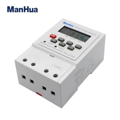 ManHua 220VAC 25A Programmable Digital Time Switch Automatic 16 ON OFF Times Multifunctional Electronic Timer Din Rail MT66