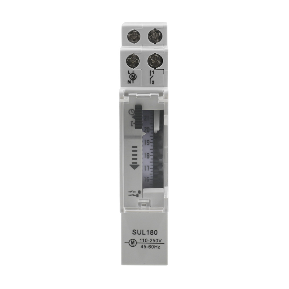 ManHua Mechanical Timer Switch 45-60Hz 24 Hour 110-250V 16A Mechanical Programmable DIN Rail Time Switch SUL180